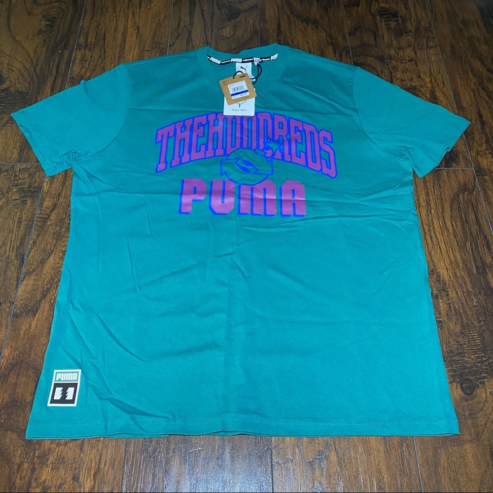 Puma x The Hundreds T-Shirt Collaboration Men’s Size X-Large Ivy Teal Purple